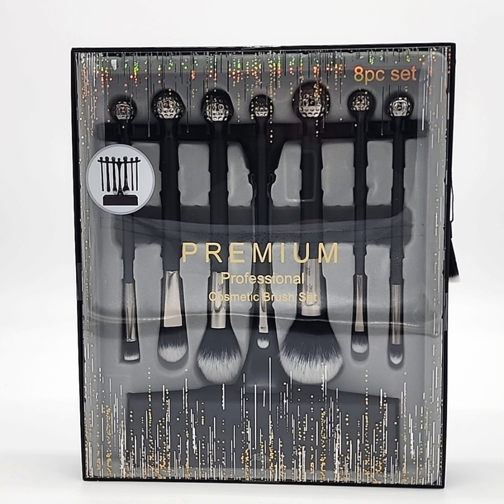 8 Piece Premium Professional Cosmetic Brush Set